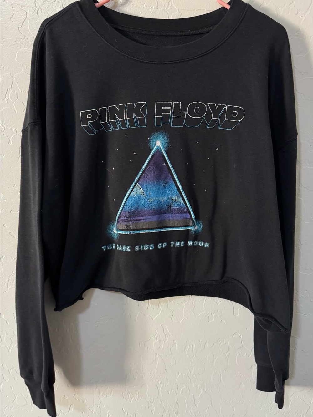 Pink Floyd Dark Side of the Moon Women’s L Black Cropped Sweatshirt 2020